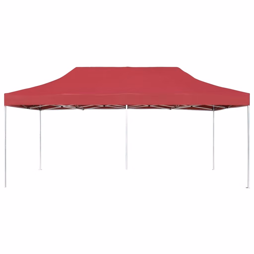 Gazebo Professionale Pieghevole in Alluminio 6x3 m Rosso Vino