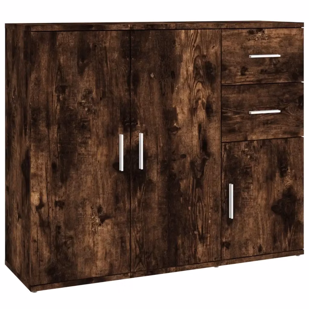 Credenza Buffet Design Mania in Legno Rovere Fumo con Ante a Battente, L 91 cm, P 29,5 cm, H 75 cm – 2