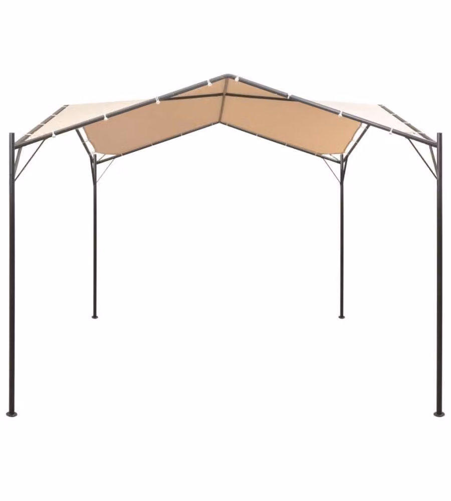 Gazebo Padiglione Tenda Tettoia 4x4 m in Acciaio Beige