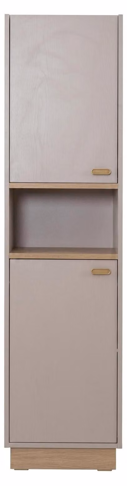 Libreria beige, mobile contenitore alto in legno, mobile multifunzionale, ideale per la cameretta