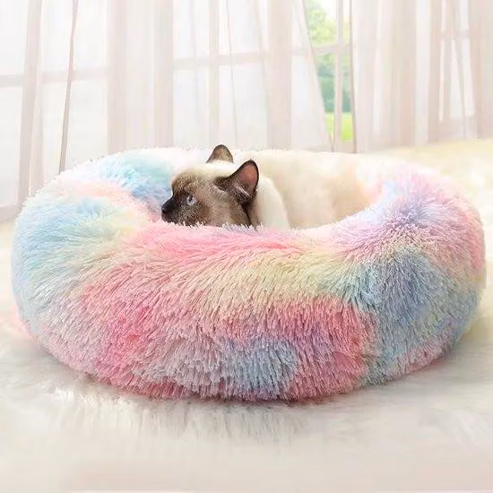 Cuccia per cani e gatti in materiale morbido, misura 60 cm, adatta a cani di taglia piccola e grande, lavabile, con fondo antiscivolo