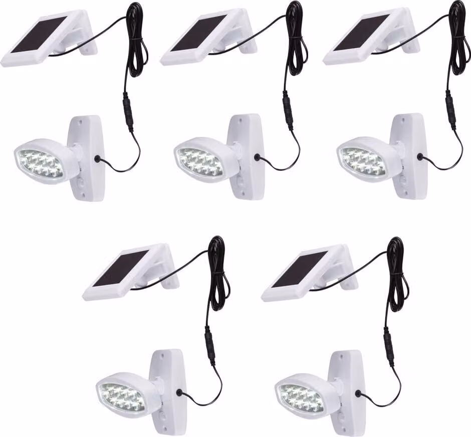 Pratico set di 5 luci da parete a LED con rilevatore di movimento
