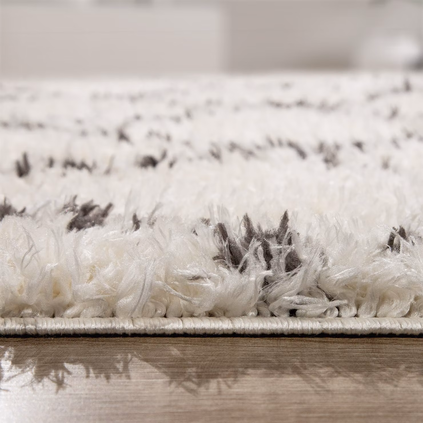 Tappeto rotondo a pelo alto Oregon beige con frange, Diamante, Diametro: 200 cm – 2