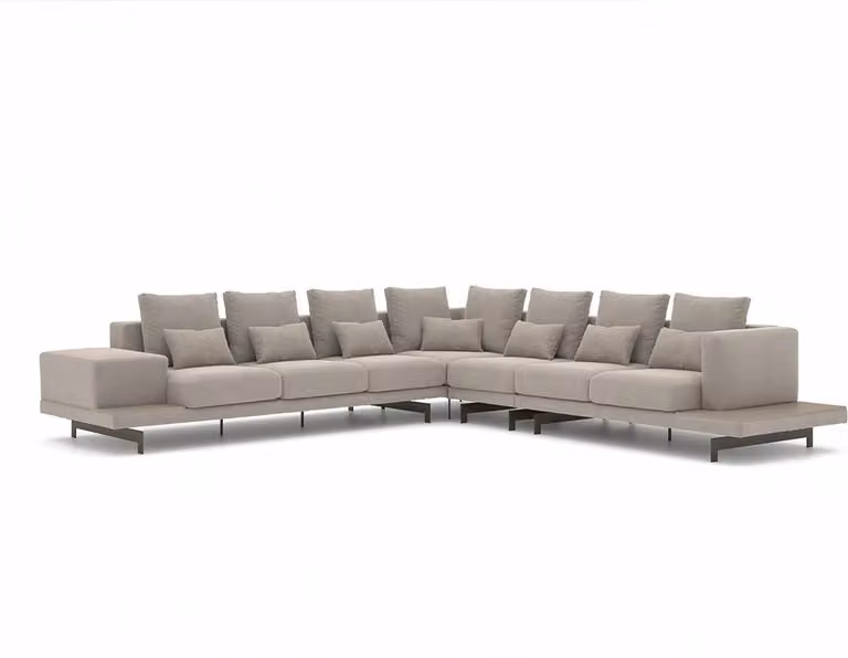 Grau Designer Sofa Couch Polster Textil Ecksofa Polstermöbel Wohnzimmer