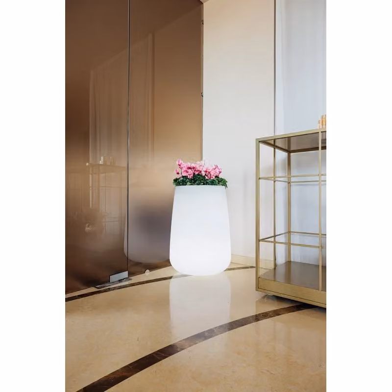 Vaso luminoso moderno Monacis in polimero con LED bianco per interno ed esterno, Ø43 cm, H75 cm – 2