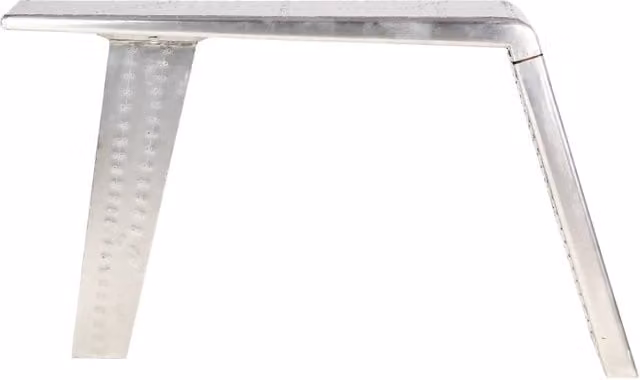 Scrivania | Tavolo da Ufficio Aviator Argento 112x50x76 cm Metallo