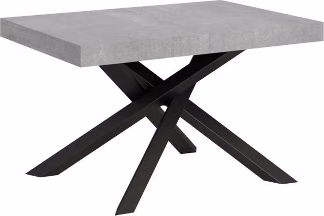 Tavolo allungabile Itamoby con piano effetto cemento e telaio in metallo Antracite L/P: 90 x 140/400 cm – 1