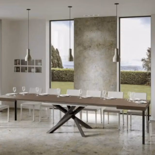 Tavolo allungabile Volantis Itamoby con piano in MDF laminato e gambe in metallo antracite, L: 180-440 cm, P: 90 cm
