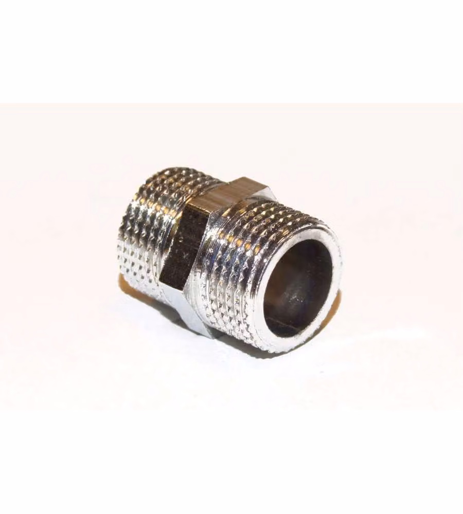 Raccordo doppio maschio 3/4" Masidef in ottone color argento