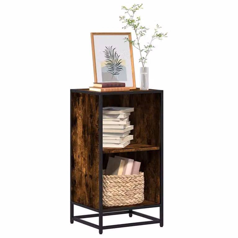 Libreria stile industriale vidaXL in legno e metallo, colore marrone, L 40 cm x P 35 cm x H 76 cm
