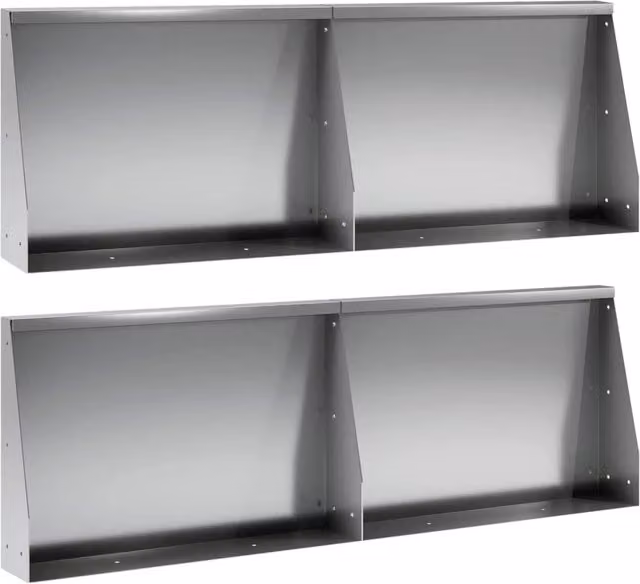 Set di 4 vasche rialzate vidaXL in acciaio zincato color argento, L: 60 cm, P: 30 cm, H: 12 cm – 1