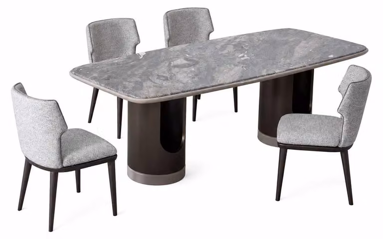 Sala da pranzo: arredamento set moderno composto da tavolo da pranzo e 4 sedie, design