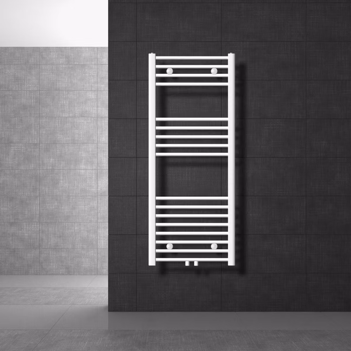 LuxeBath radiatore per bagno Sahara, 500x1200 mm, bianco, diritto con attacco centrale, senza elemento riscaldante