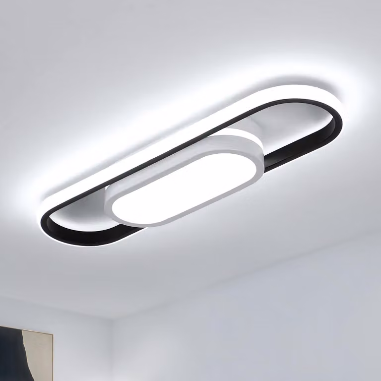 Pannello LED da soffitto, 30W, rettangolare, luce bianca fredda (6500K), 48cm – 30W, nero, 48 cm, 6500 K