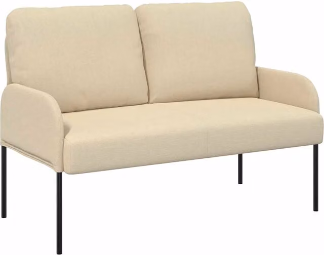 Divano | Divano da soggiorno | Sofa con cuscino 110cm Crema Legno compensato