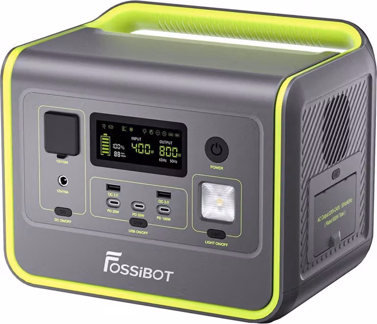 Centralina portatile per l'energia - Generatore solare da 512Wh con batteria LiFePO4 - Uscita AC da 800W - Ecologico
