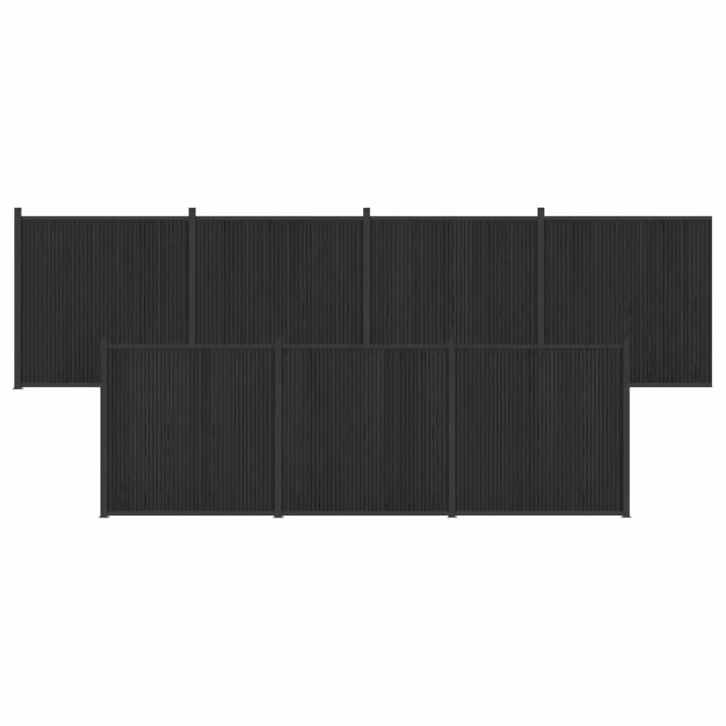 Set di 7 pannelli per recinzione vidaXL in WPC e alluminio colore nero L: 1230 cm, H: 186,5 cm – 2