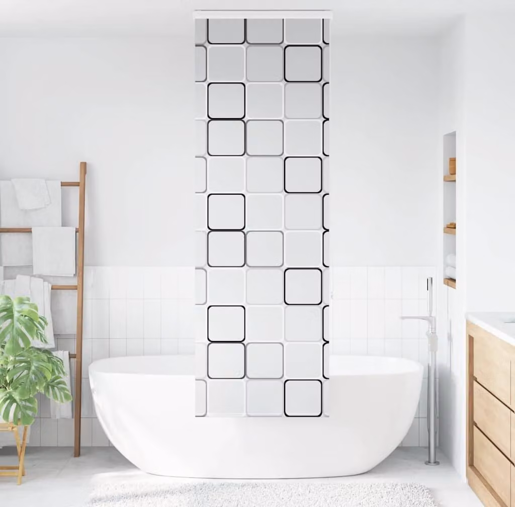 Tenda a Rullo per Doccia Cassonetto 60x240 cm Larghezza Tessuto