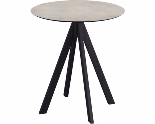 Infinity - Tavolo da patio, struttura nera + piano in HPL color pietra di luna, Ø70 cm, 1 pezzo