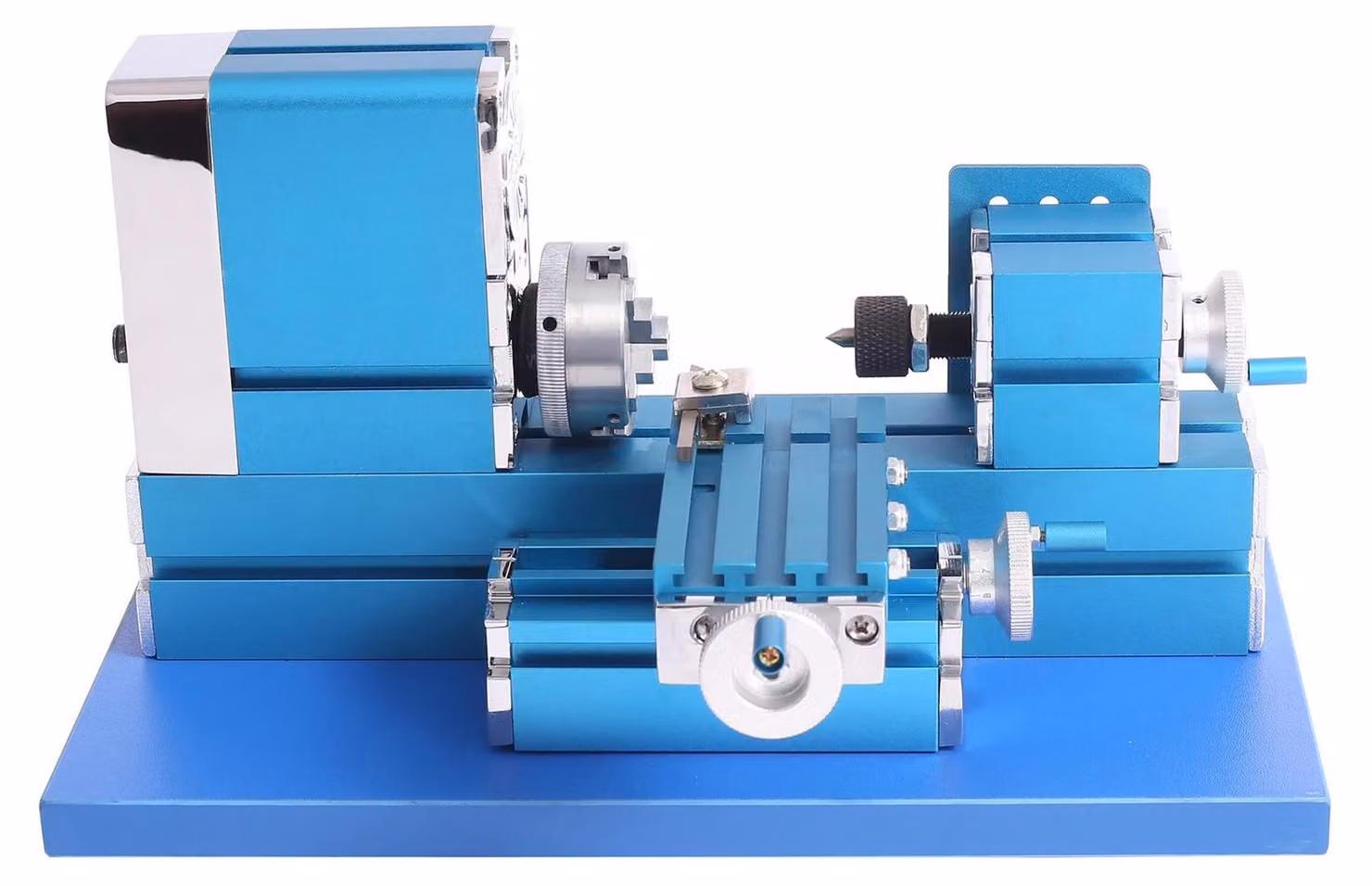 Mini tornio per legno e modellismo - Tornio da tavolo, manuale, orizzontale - 36 W - 20.000 giri/min - Spina UE - Nero