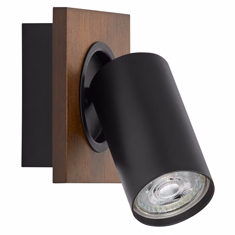 OSRAM DECOR SPOT MERCURY, 1 x 3,4W, 230lm, effetto legno, nero, faretto, teste regolabili, versatile, faretto per interni, lampade LED sostituibili, colore luce bianco caldo, GU10