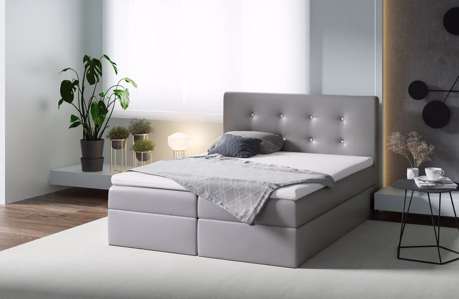 Boxspring Bett Doppel Hotel Möbel Betten Schlafzimmer Einrichtung big 200x200