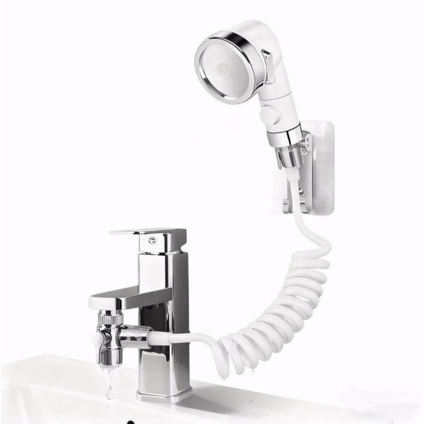 Rubinetto per lavabo con tubo flessibile, 3 tipi di getto, supporto