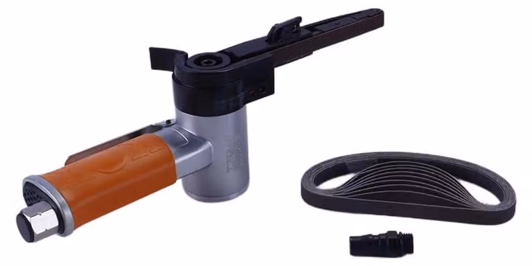 Levigatrice a nastro pneumatica, 10x330 mm, 14.000 giri/min, 1,15 kg, set