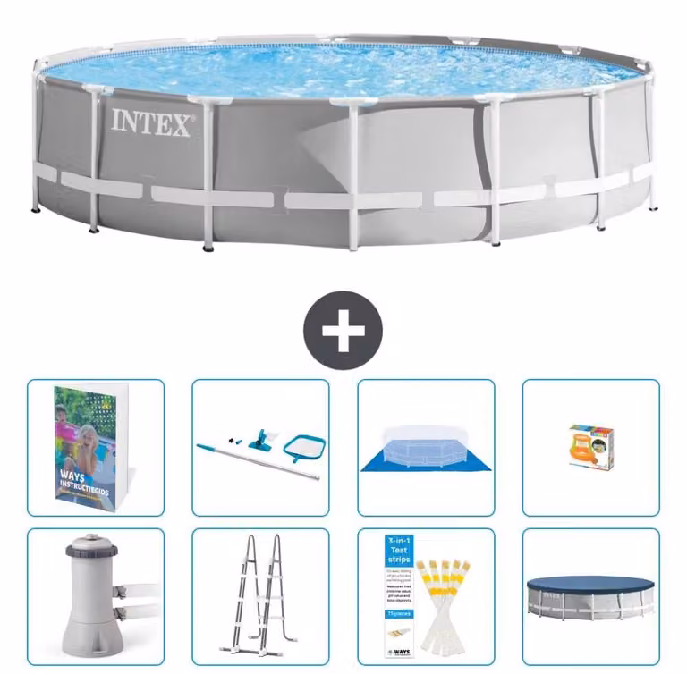 Struttura per piscina a forma di prisma - 427x107 cm - composta da 7 elementi - modello S647
