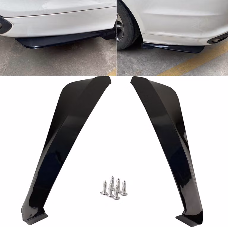 2pcs paraurti posteriore auto universale tronco labbro Spoiler Anti-Crash Diffusore avvolgere angolo Splitter Protector nero