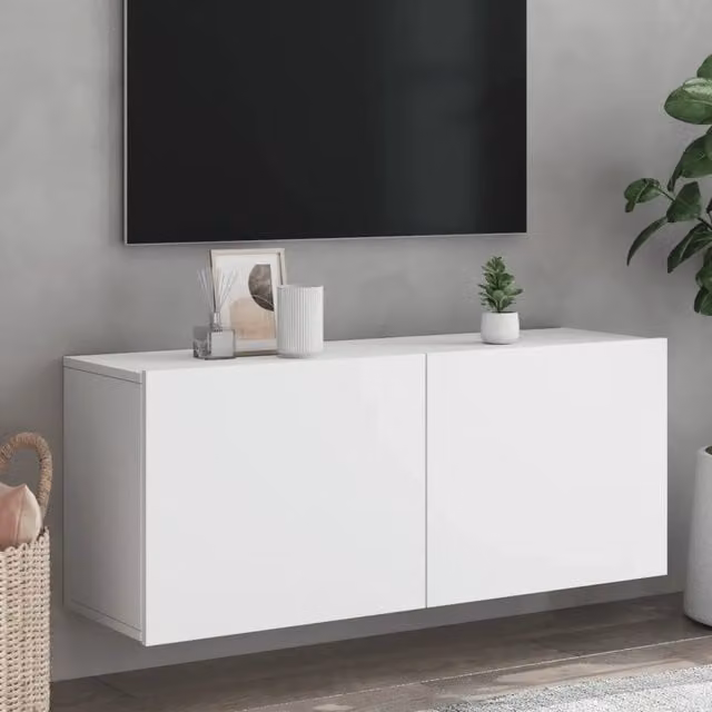 Mobile TV a Parete Bianco 100x30x41 cm