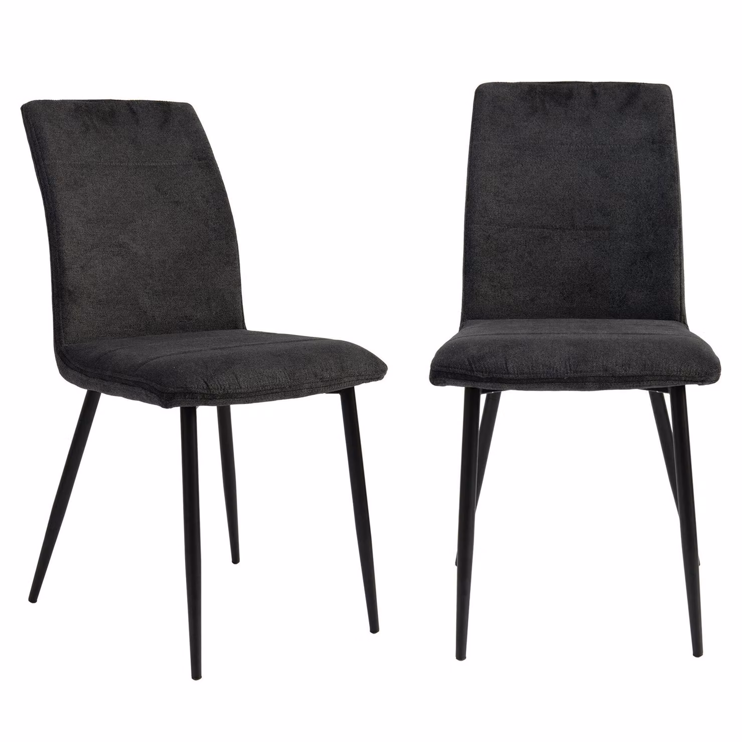 Sedie da pranzo moderne con rivestimento in tessuto - comode sedie da tavolo con parte anteriore impunturata - sedie da cucina imbottite con schienale curvo per un maggiore comfort di seduta , Quantità:2 pezzi;Colore:Antracite