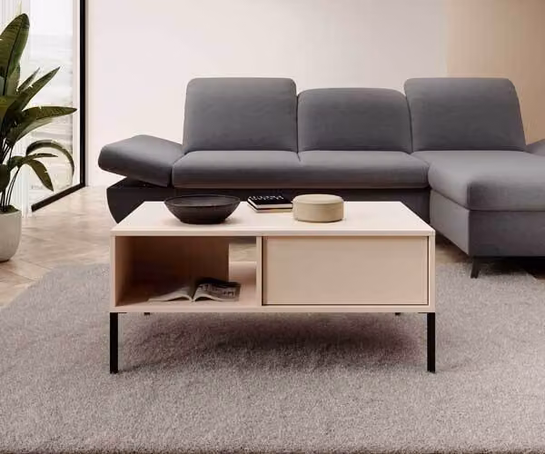 Tavolino Dast Tavolo da soggiorno 96x60x44cm beige