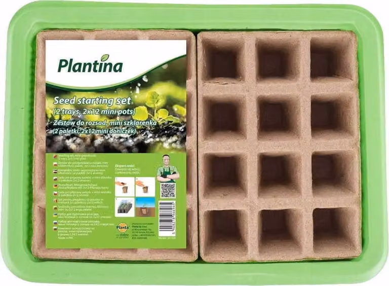 Mini serra con due pallet 27x20x11cm per piantine