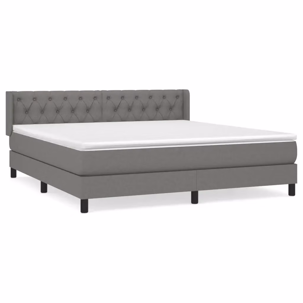 Letto Ibrido vidaXL con Giroletto a Molle e Materasso Grigio e Bianco L/P/H: 160 x 200 x 88 cm – 2