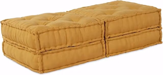 Unità di Divano Modulare 2 pz Tessuto Giallo 140 x 70 x 36 cm 3315085