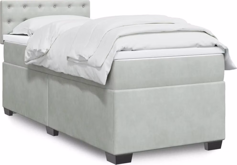 Maison Exclusive - Giroletto a Molle con Materasso Grigio Chiaro 100x200cm Velluto