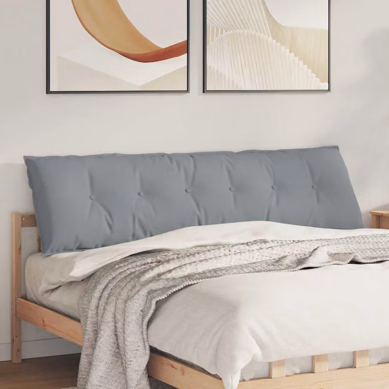 Cuscino per schiena ergonomico vidaXL Grigio chiaro con rivestimento rimovibile L/P/H: 180 x 19 x 50 cm