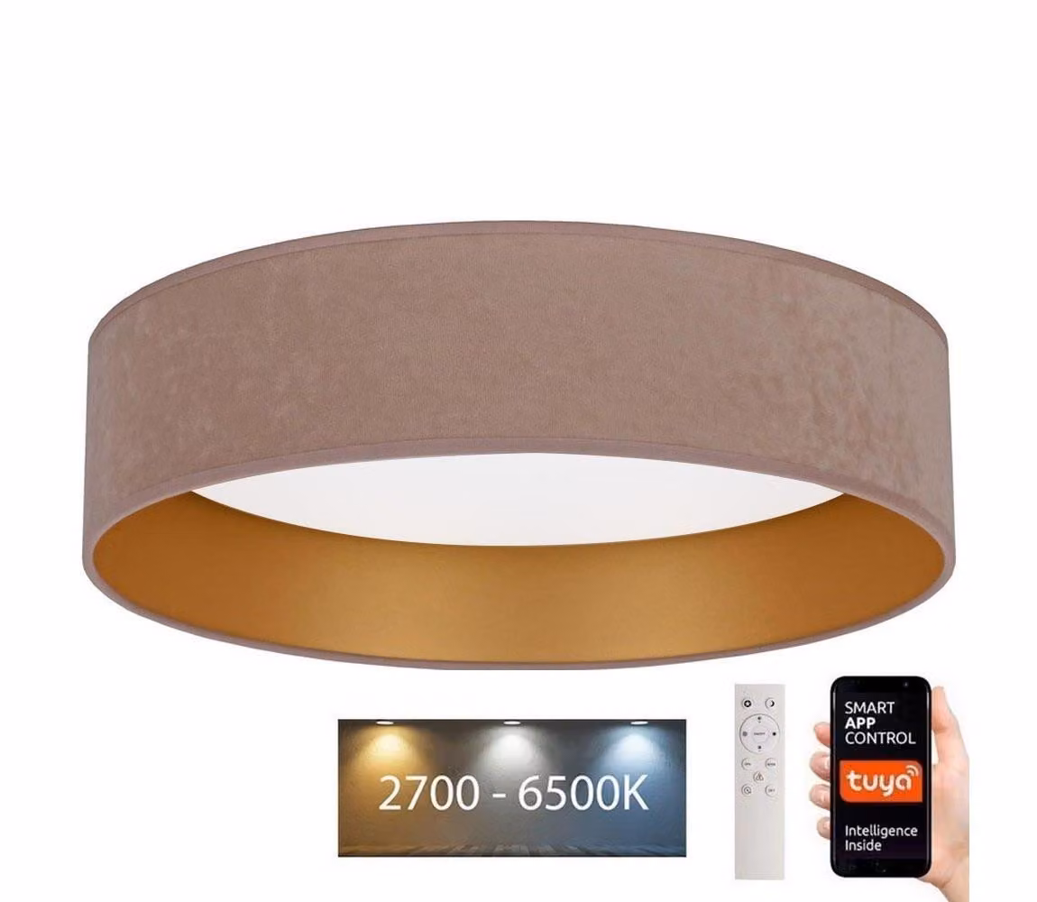 Brilagi - Plafoniera LED dimmerabile VELVET SMART LED/36W/230V d. 55 cm 2700-6500K Wi-Fi Tuya beige/oro + telecomando