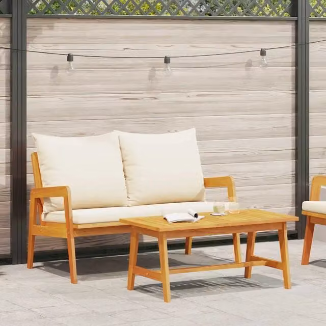 Set bistrot da giardino vidaXL in legno di acacia massello oliato marrone, L/P/H: 71 x 45 x 110 cm – 1