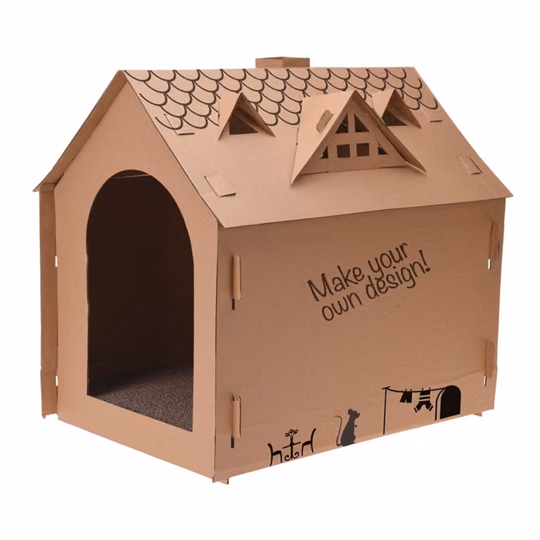 Casetta per gatti Pets Collection in cartone marrone 44x48x36 cm