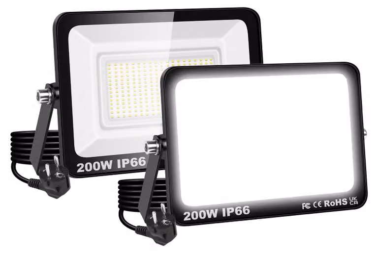 Faretto LED da esterno, confezione da 2, 200W, 20000 lumen, grado di protezione IP66, temperatura di colore 6000K