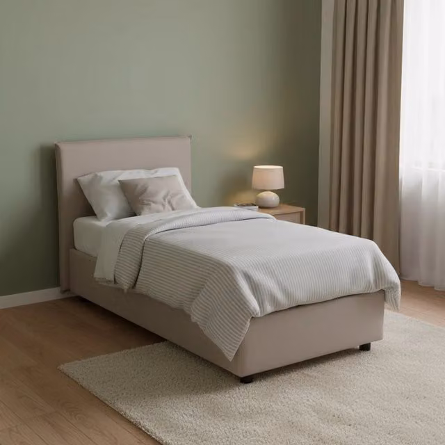 Letto Singolo Arminius Talamo Italia con Materasso Incluso, Grigio, L/P: 90 x 190 cm