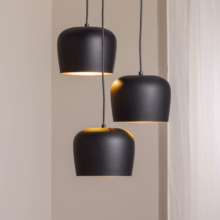 Lampada a sospensione Berceste N-1413 Opviq, dimmerabile, Nero, Soggiorno / Sala da pranzo, Metallo, Lampada a sospensione
