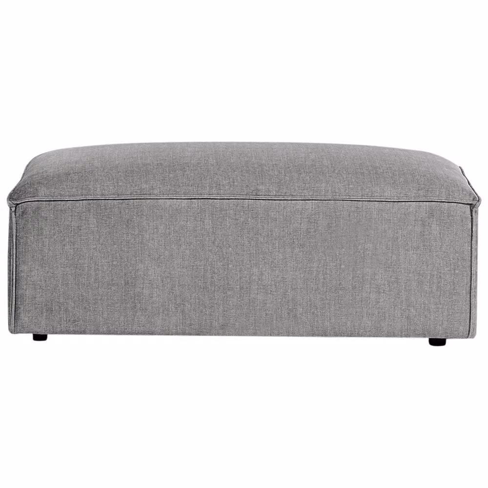 Poggiapiedi Beliani in velluto grigio con design minimalista e forma rettangolare – 2