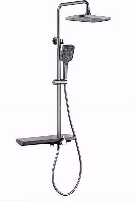 Trade Shop - Set Colonna Doccia Saliscendi Con Miscelatore Rubinetto Soffione Doccetta 87348 -