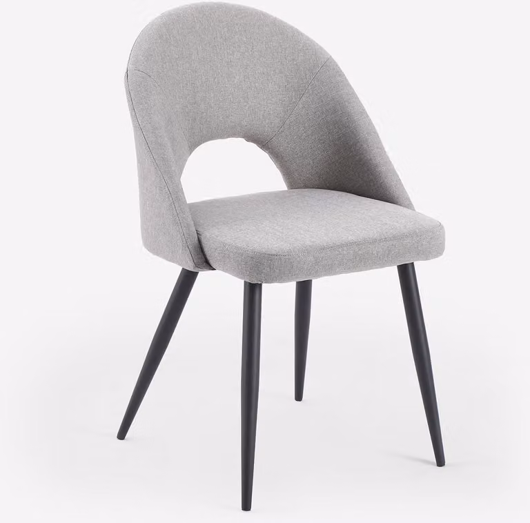 Elegante sedia imbottita di design per cucina e sala da pranzo Jarla - grigio chiaro