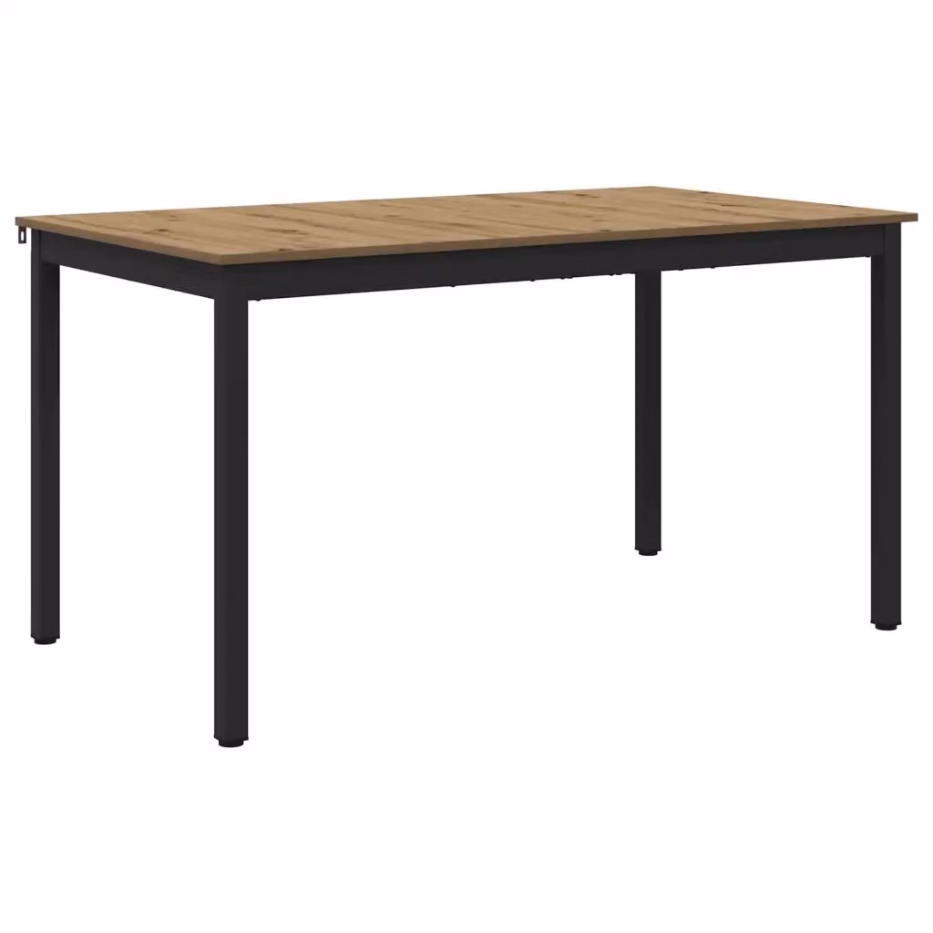 Tavolo da pranzo rettangolare moderno vidaXL in legno ingegnerizzato e metallo, L/P/H: 140 x 80 x 75 cm, marrone e nero – 2