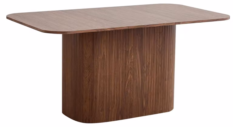 Tavolo da pranzo in stile nordico - Tavolo massello - Base del tavolo con scanalature - Design moderno - Adatto per un massimo di 6 persone - Colore legno scuro