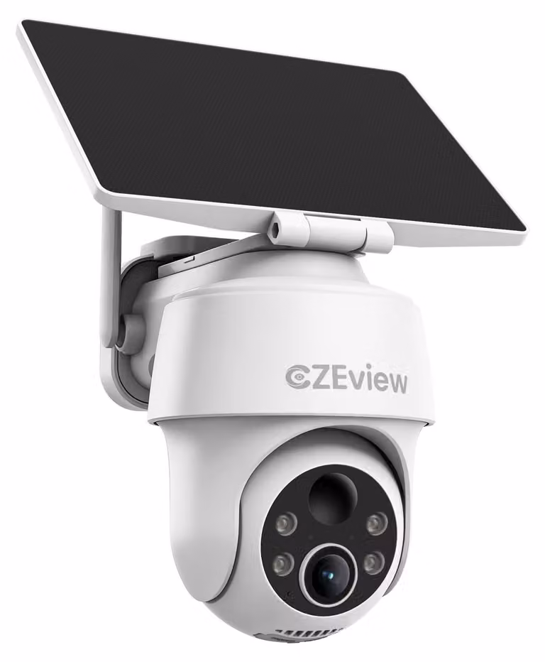 Telecamera di sicurezza 4K 8MP - Telecamera esterna a energia solare - Risoluzione 1920p - Wi-Fi wireless - Resistente agli agenti atmosferici (IP65) - Funzione PTZ (panoramica, inclinazione e zoom) - Visione notturna a colori